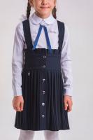 Сарафан синий на лямках (юбка гофре) для девочки